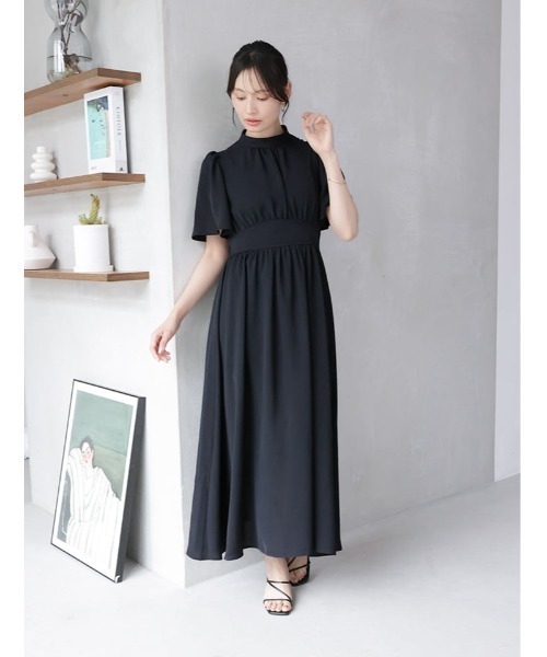 fifth(フィフス)の「【kanaセレクト】ウエスト切替タックフレアワンピース(ワンピース・レディース・ブラック/パープル・XS/M)」の3枚目の写真