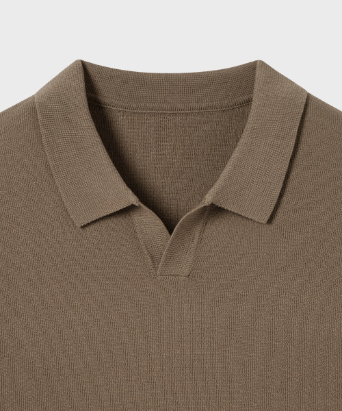 NONBLANK(ノンブランク)の「クールタッチハーフスリーブカラー ニット_MOCHA(ポロシャツ・メンズ・その他・X-LARGE/MEDIUM/LARGE)」の2枚目の写真