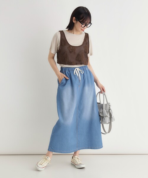 HONEYSUCKLE ROSE(ハニーサックルローズ)の「メッシュデニムスカート(スカート・レディース・ブルー系その他/ネイビー・04/05/03)」の6枚目の写真
