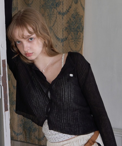 Birthday room（バースデイルーム）の「クロップドカーディガン/Cropped cardigan（カーディガン/ボレロ・レディース・ピンク/レッド/ブラック/ミント・FREE）」の14枚目の写真