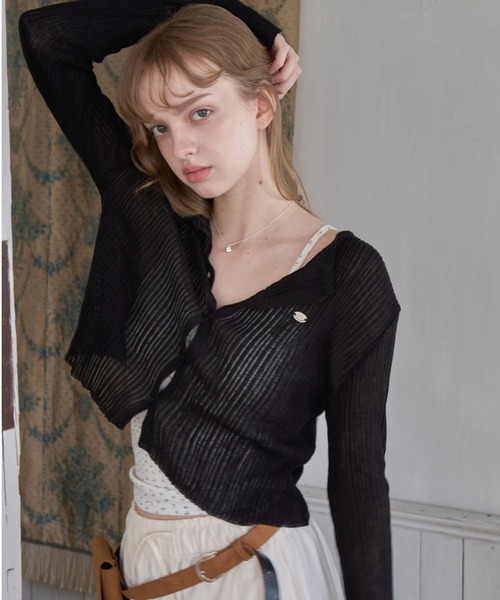 Birthday room（バースデイルーム）の「クロップドカーディガン/Cropped cardigan（カーディガン/ボレロ・レディース・ピンク/レッド/ブラック/ミント・FREE）」の16枚目の写真