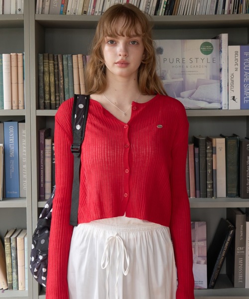 Birthday room（バースデイルーム）の「クロップドカーディガン/Cropped cardigan（カーディガン/ボレロ・レディース・ピンク/レッド/ブラック/ミント・FREE）」の6枚目の写真