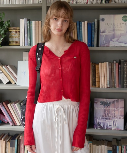 Birthday room（バースデイルーム）の「クロップドカーディガン/Cropped cardigan（カーディガン/ボレロ・レディース・ピンク/レッド/ブラック/ミント・FREE）」の8枚目の写真