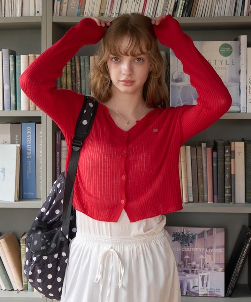 Birthday room（バースデイルーム）の「クロップドカーディガン/Cropped cardigan（カーディガン/ボレロ・レディース・ピンク/レッド/ブラック/ミント・FREE）」の9枚目の写真