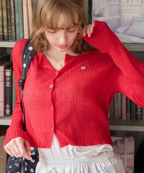 Birthday room（バースデイルーム）の「クロップドカーディガン/Cropped cardigan（カーディガン/ボレロ・レディース・ピンク/レッド/ブラック/ミント・FREE）」の12枚目の写真