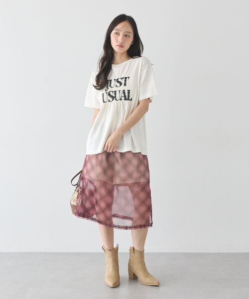earth music&ecology（アースミュージックアンドエコロジー）の「【WEB限定】レイヤードスカート(Short)（スカート・レディース・カモフラージュ/レオパード/チェック・S）」の17枚目の写真