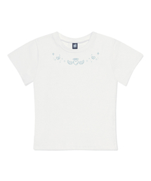 トゥインクルエンジェルハートプリントスリムフィット半袖Tシャツアイボリー