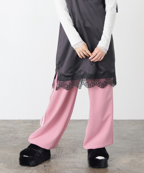 Honeys（ハニーズ）の「レース付スウェットパンツ（スウェットパンツ・レディース・ピンク/杢グレー/ブラック・SS/S/M/LL/L/3L）」の7枚目の写真