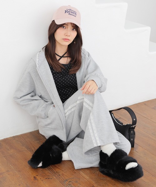 Honeys（ハニーズ）の「レース付スウェットパンツ（スウェットパンツ・レディース・ピンク/杢グレー/ブラック・SS/S/M/LL/L/3L）」の11枚目の写真