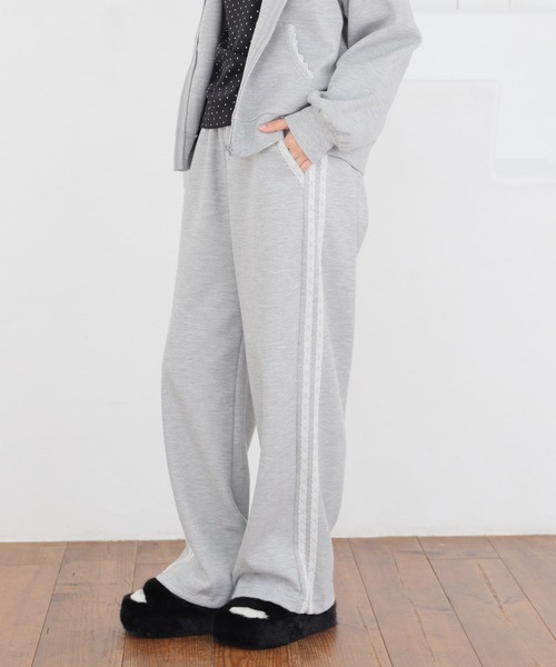 Honeys（ハニーズ）の「レース付スウェットパンツ（スウェットパンツ・レディース・ピンク/杢グレー/ブラック・SS/S/M/LL/L/3L）」の13枚目の写真