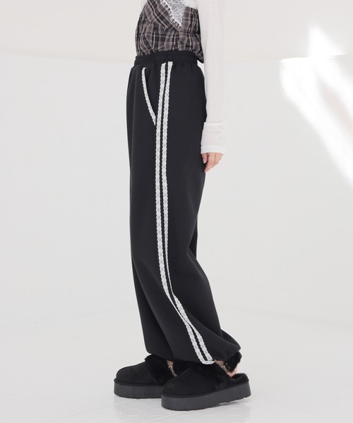 Honeys（ハニーズ）の「レース付スウェットパンツ（スウェットパンツ・レディース・ピンク/杢グレー/ブラック・SS/S/M/LL/L/3L）」の20枚目の写真