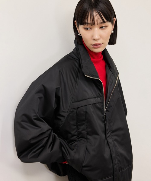 ADAM ET ROPE'(アダムエロペ)の「【WEB限定】・【定番】スタンドカラーフライトジャケット(その他アウター・レディース・キャメル/ブラウン/ブラック・FREE)」の1枚目の写真