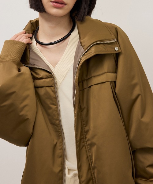ADAM ET ROPE'(アダムエロペ)の「【WEB限定】・【定番】スタンドカラーフライトジャケット(その他アウター・レディース・キャメル/ブラウン/ブラック・FREE)」の10枚目の写真