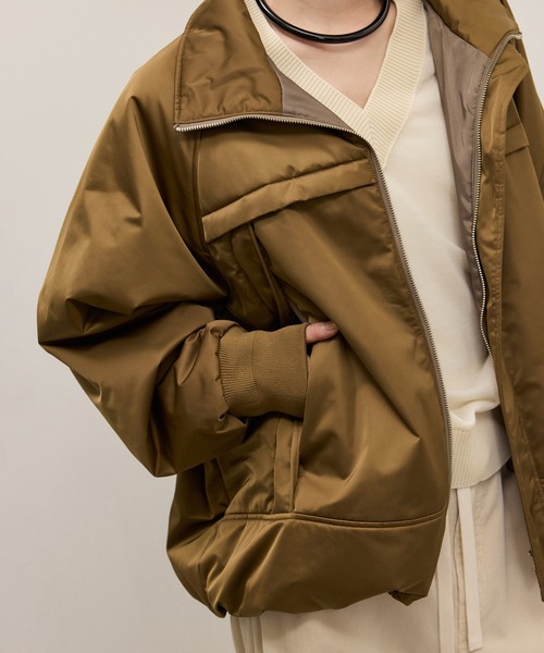 ADAM ET ROPE'(アダムエロペ)の「【WEB限定】・【定番】スタンドカラーフライトジャケット(その他アウター・レディース・キャメル/ブラウン/ブラック・FREE)」の11枚目の写真