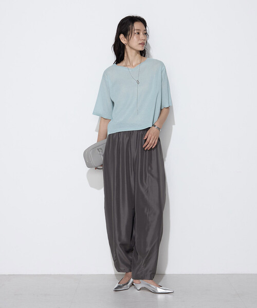 K.T KIYOKO TAKASE(キヨコタカセ)の「ライトシルクウール バレルパンツ(その他パンツ・レディース・ブラック/チャコール・9号)」の11枚目の写真