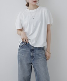 バルーンスリーブ5分袖Tシャツ