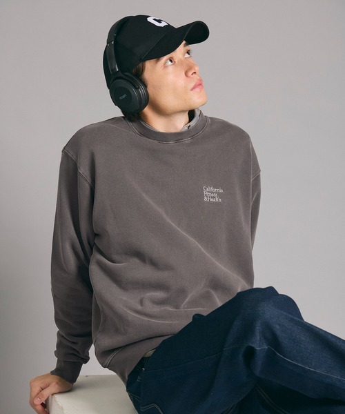 coca(coca)(コカ)の「ピグメント裏毛スウェット胸刺繍ワイドトレーナー(スウェット・メンズ・ネイビー/チャコール・L/M/XL)」の7枚目の写真