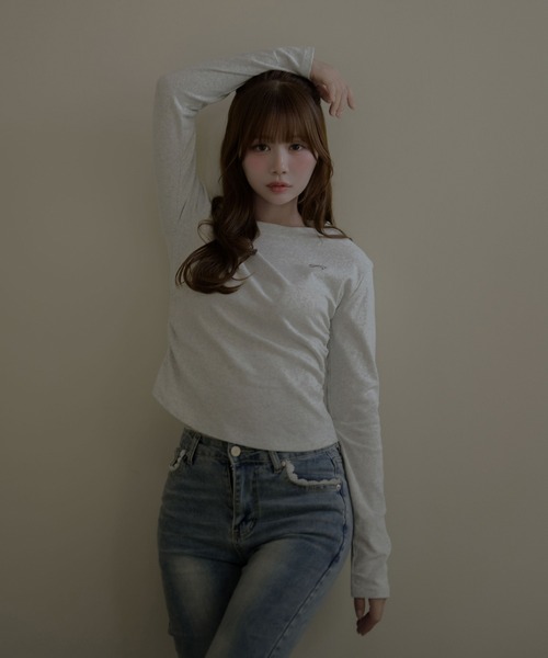 M DOLLY（エムドリー）の「Ribbon coco tops / リボンココトップス（Tシャツ/カットソー・レディース・ホワイト/グレー/ブラック・FREE）」の18枚目の写真