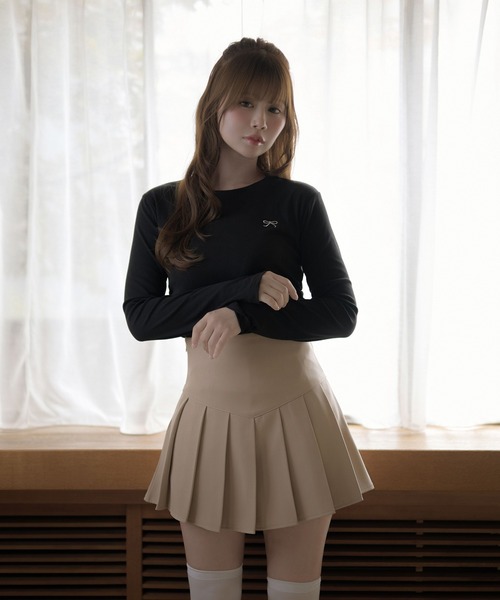 M DOLLY（エムドリー）の「Ribbon coco tops / リボンココトップス（Tシャツ/カットソー・レディース・ホワイト/グレー/ブラック・FREE）」の9枚目の写真