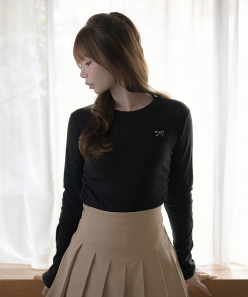 M DOLLY（エムドリー）の「Ribbon coco tops / リボンココトップス（Tシャツ/カットソー・レディース・ホワイト/グレー/ブラック・FREE）」の10枚目の写真