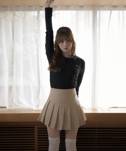 M DOLLY（エムドリー）の「Ribbon coco tops / リボンココトップス（Tシャツ/カットソー・レディース・ホワイト/グレー/ブラック・FREE）」の12枚目の写真