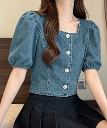 パフスリーブ」に該当するシャツ/ブラウス（デニム）ファッション通販