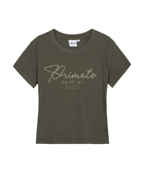 PRIMATE(プライメイト)の「GRAIN レディース スリムフィット 半袖Tシャツ 5 COLORS(Tシャツ/カットソー・レディース・ブラック/チャコール/ホワイト/クリーム/カーキ・MEDIUM/LARGE/SMALL)」の5枚目の写真