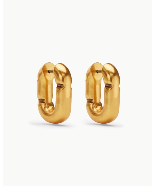 MARC JACOBS（マークジェイコブス）の「POP J MARC HUGGIE HOOPS/ポップ J マーク ハギー フープ ピアス（ピアス（両耳用）・レディース・シルバー/アンティークゴールド・ONE SIZE）」の2枚目の写真
