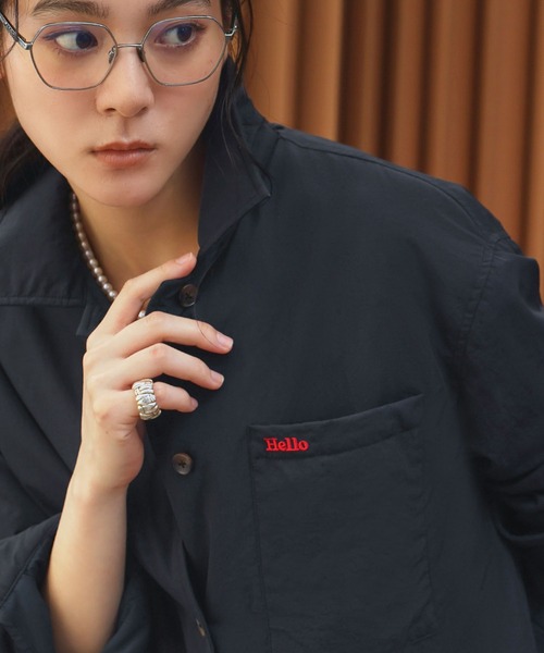 ELFRANK(エルフランク)の「【2026AW】【M~Lサイズ展開】オーバーサイズ中綿シャツジャケット 洗える《着用動画あり》(シャツ/ブラウス・レディース・ネイビー/ブルー・M/L)」の10枚目の写真