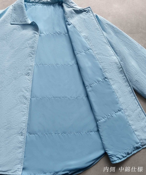 ELFRANK(エルフランク)の「【2026AW】【M~Lサイズ展開】オーバーサイズ中綿シャツジャケット 洗える《着用動画あり》(シャツ/ブラウス・レディース・ネイビー/ブルー・M/L)」の12枚目の写真