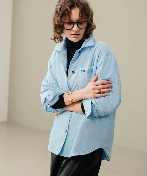 ELFRANK(エルフランク)の「【2026AW】【M~Lサイズ展開】オーバーサイズ中綿シャツジャケット 洗える《着用動画あり》(シャツ/ブラウス・レディース・ネイビー/ブルー・M/L)」の16枚目の写真