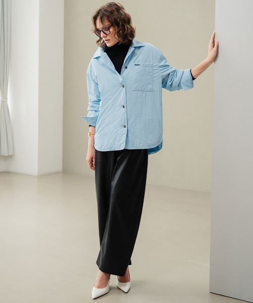 ELFRANK(エルフランク)の「【2026AW】【M~Lサイズ展開】オーバーサイズ中綿シャツジャケット 洗える《着用動画あり》(シャツ/ブラウス・レディース・ネイビー/ブルー・M/L)」の18枚目の写真