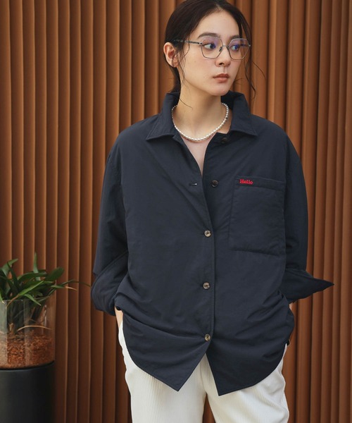 ELFRANK(エルフランク)の「【2026AW】【M~Lサイズ展開】オーバーサイズ中綿シャツジャケット 洗える《着用動画あり》(シャツ/ブラウス・レディース・ネイビー/ブルー・M/L)」の22枚目の写真
