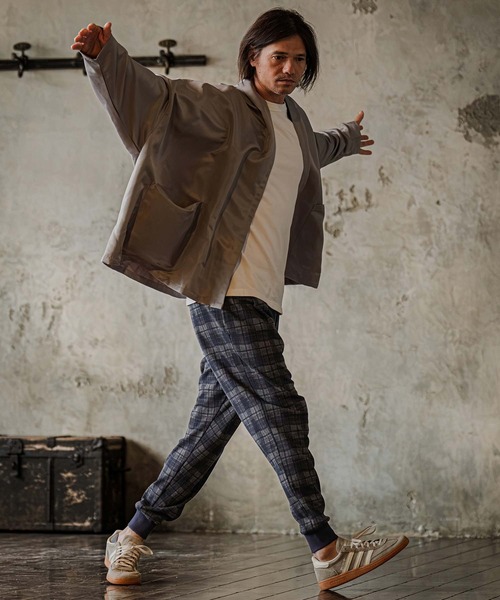 CAMBIO(カンビオ)の「mp15303-Brushed Check Ponte Jogger Pants ジョガーパンツ(A75526cmb)(その他パンツ・メンズ・ブラック/ブラウン/ネイビー・S/M/L)」の13枚目の写真