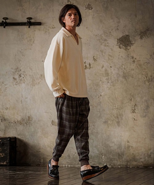 CAMBIO(カンビオ)の「mp15303-Brushed Check Ponte Jogger Pants ジョガーパンツ(A75526cmb)(その他パンツ・メンズ・ブラック/ブラウン/ネイビー・S/M/L)」の20枚目の写真