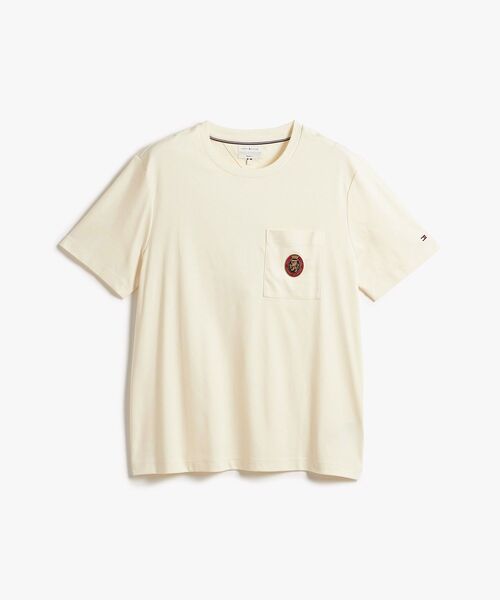 TOMMY HILFIGER(トミーヒルフィガー)の「クレストポケットフルイドコットンTシャツ(Tシャツ/カットソー・メンズ・ピンク/ホワイト・SMALL/X-LARGE/MEDIUM)」の6枚目の写真