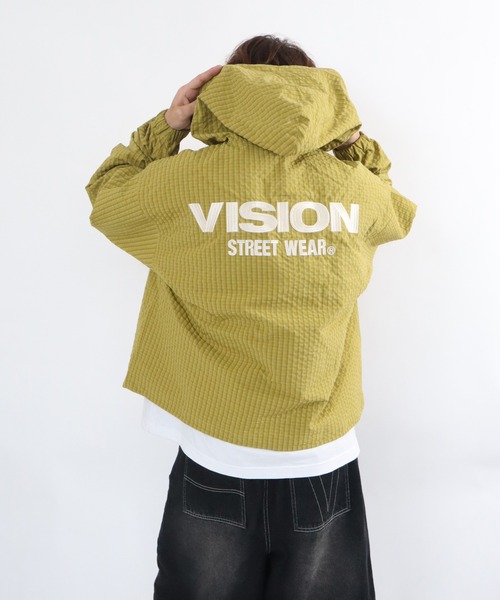 VISION STREET WEAR(ヴィジョンストリートウェア)の「Stand neck hoodie jacket / スタンドネックフーディージャケット(ブルゾン・メンズ・ブラック/ブルーグレー/オフホワイト/オリーブ・MEDIUM/LARGE/X-LARGE)」の4枚目の写真
