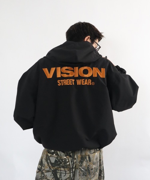 VISION STREET WEAR(ヴィジョンストリートウェア)の「Stand neck hoodie jacket / スタンドネックフーディージャケット(ブルゾン・メンズ・ブラック/ブルーグレー/オフホワイト/オリーブ・MEDIUM/LARGE/X-LARGE)」の2枚目の写真