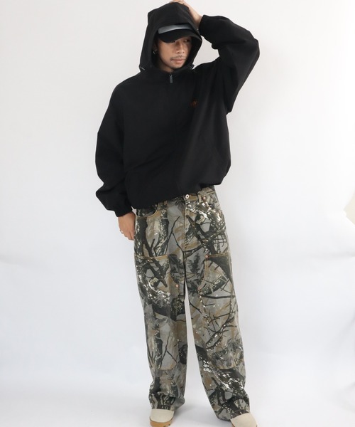 VISION STREET WEAR(ヴィジョンストリートウェア)の「Stand neck hoodie jacket / スタンドネックフーディージャケット(ブルゾン・メンズ・ブラック/ブルーグレー/オフホワイト/オリーブ・MEDIUM/LARGE/X-LARGE)」の8枚目の写真