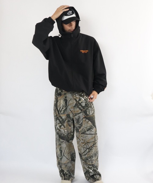 VISION STREET WEAR(ヴィジョンストリートウェア)の「Stand neck hoodie jacket / スタンドネックフーディージャケット(ブルゾン・メンズ・ブラック/ブルーグレー/オフホワイト/オリーブ・MEDIUM/LARGE/X-LARGE)」の9枚目の写真