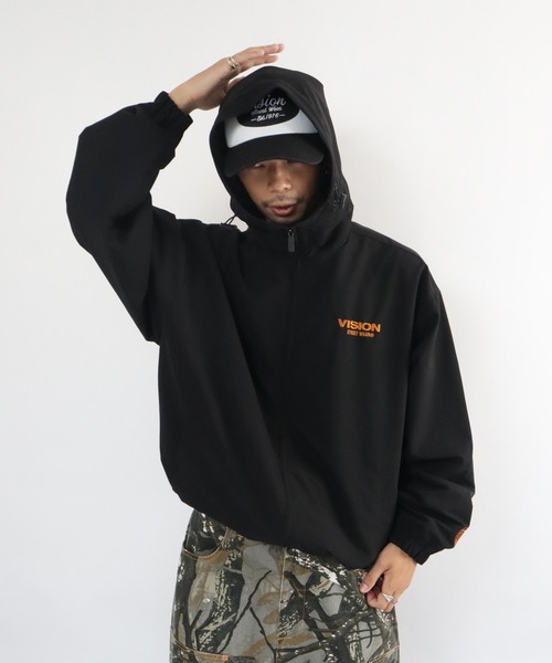 VISION STREET WEAR(ヴィジョンストリートウェア)の「Stand neck hoodie jacket / スタンドネックフーディージャケット(ブルゾン・メンズ・ブラック/ブルーグレー/オフホワイト/オリーブ・MEDIUM/LARGE/X-LARGE)」の16枚目の写真