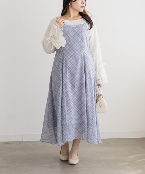 CLETTE（クレット）の「袖レースリブプルオーバー（Tシャツ/カットソー・レディース・ブラック/オフホワイト・LL/3L/4L）」の6枚目の写真