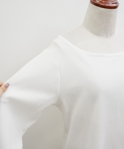 CLETTE（クレット）の「袖レースリブプルオーバー（Tシャツ/カットソー・レディース・ブラック/オフホワイト・LL/3L/4L）」の14枚目の写真