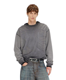 DIESEL | メンズ プルオーバースウェット S-ARON-RAW(スウェット)