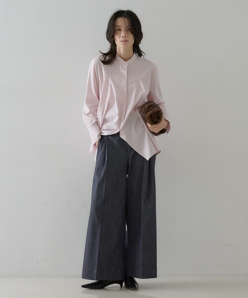 qualite(カリテ)の「テックデニムトラウザー / ワイドパンツ(デニムパンツ・レディース・ネイビー/ベージュ・36/38)」の15枚目の写真