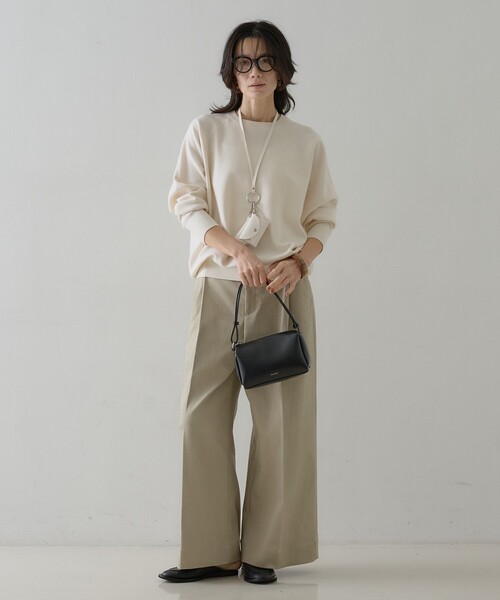 qualite(カリテ)の「テックデニムトラウザー / ワイドパンツ(デニムパンツ・レディース・ネイビー/ベージュ・36/38)」の14枚目の写真