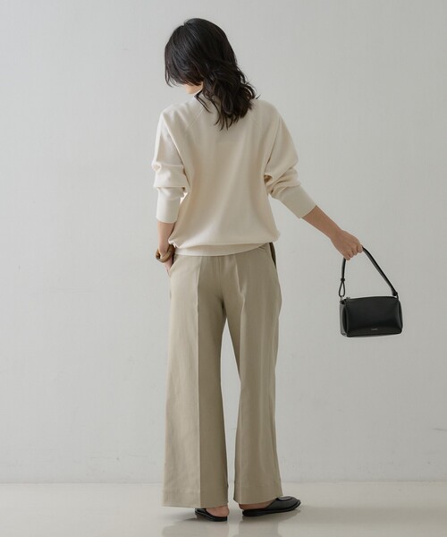 qualite(カリテ)の「テックデニムトラウザー / ワイドパンツ(デニムパンツ・レディース・ネイビー/ベージュ・36/38)」の9枚目の写真