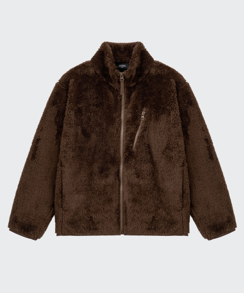 MUSINSA STANDARD KIDS（ムシンサスタンダードキッズ）の「[シティレジャー] フラッフィーフリースジップアップジャケット [ブラウン]（ブルゾン・レディース・その他・130/140/150/160/120）」の3枚目の写真