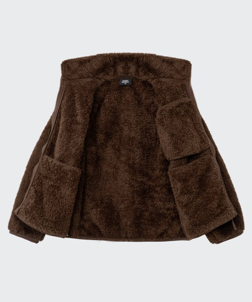 MUSINSA STANDARD KIDS（ムシンサスタンダードキッズ）の「[シティレジャー] フラッフィーフリースジップアップジャケット [ブラウン]（ブルゾン・レディース・その他・130/140/150/160/120）」の7枚目の写真