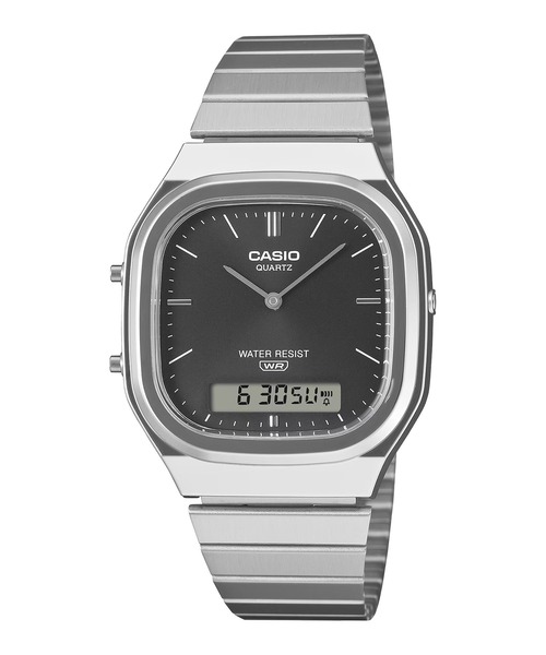 CASIO(カシオ)の「CASIO/カシオ 腕時計 CASIO CLASSIC AQ-240E-1AJF(アナログ腕時計・メンズ・シルバー×ブラック・FREE)」の1枚目の写真